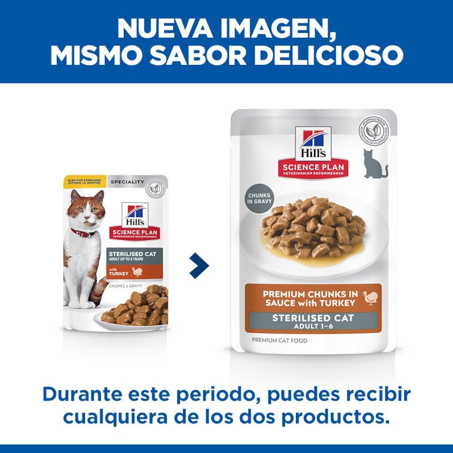 85 g Hill's Science Plan Sterilised Young Adult Pavo Sobre en Salsa para gatos, , large indicador imagen numero 2