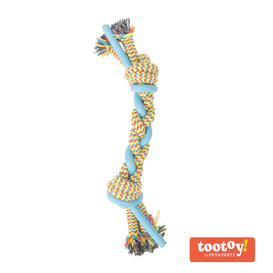 Tootoy! Pull Multi-texture Rope Azul Mordedor de cuerda para perro, , large indicador imagen numero 4