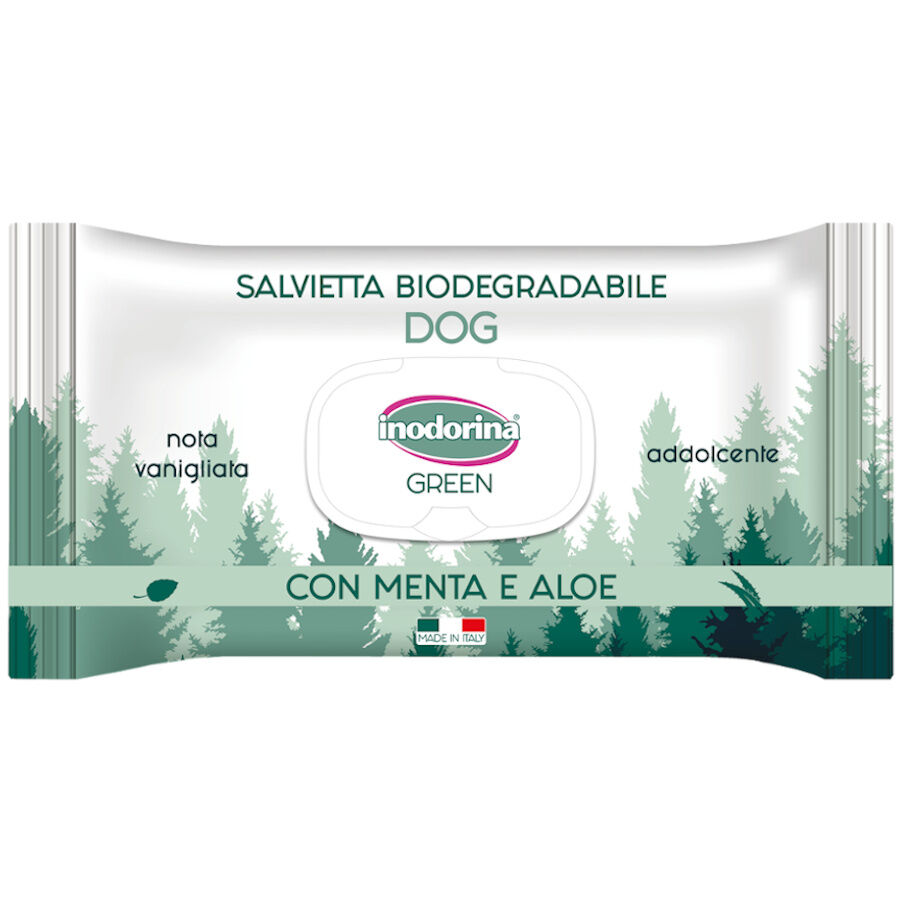 Inodorina Green Menta y Aloe Toallitas H&uacute;medas para perros