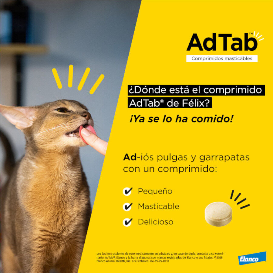 AdTab Comprimidos Masticables Antiparasitarios para gatos, , large indicador imagen numero 5