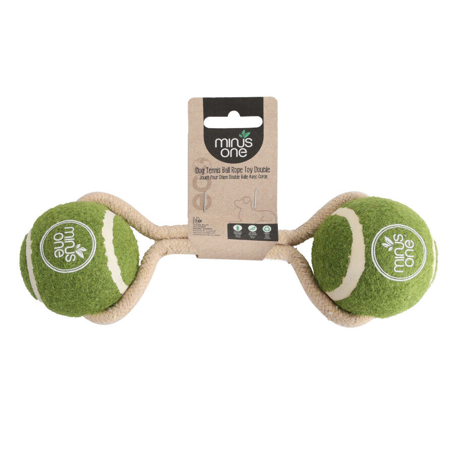 Minus One Tennis Ball Rope Double Meadow pelota para perros, , large indicador imagen numero 2