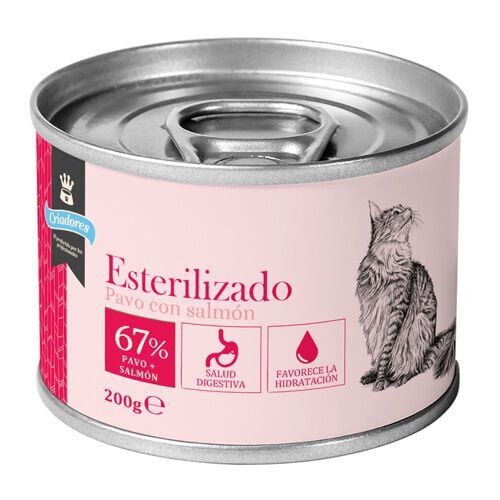 200 g Criadores Esterilizado Pat&eacute; Pavo y Salm&oacute;n lata para gatos, , large Imagen numero 1