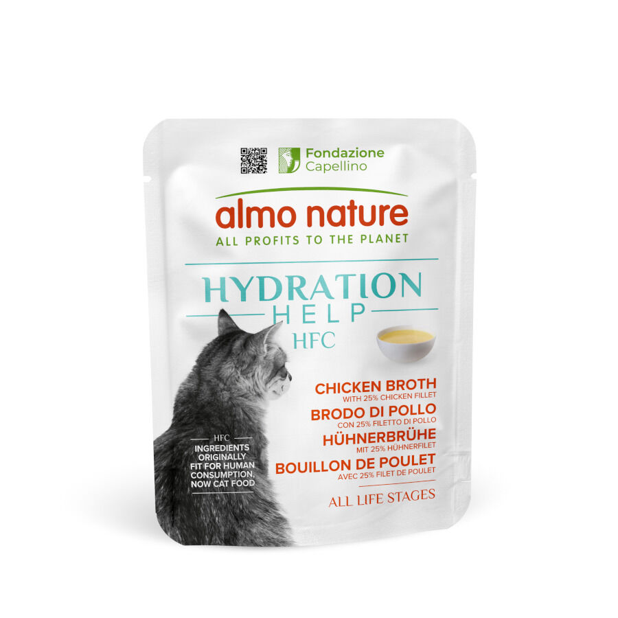 50 g Almo Nature HFC Hydration Help Caldo de Pollo sobre para gatos, , large Imagen numero 1