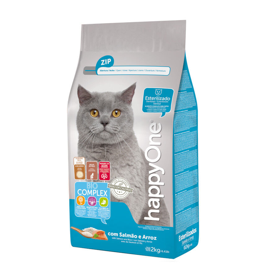 happyOne Adult Esterilizado Salm&oacute;n y Arroz pienso para gatos