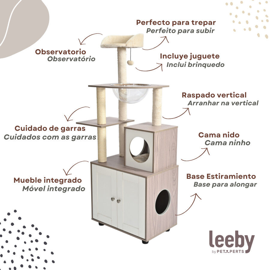Leeby Luna &aacute;rbol rascador con mueble para gatos, , large indicador imagen numero 3