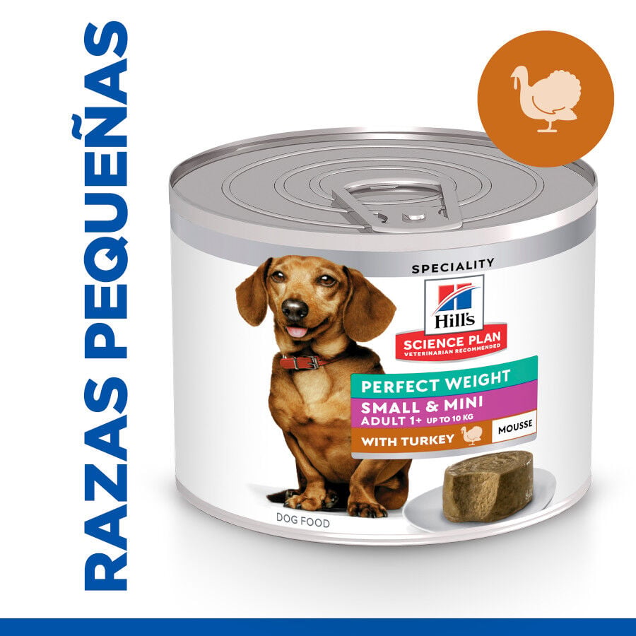 200 g Hill's Science Plan Adult Small & Mini Perfect Weight Mousse de Pavo lata para perros, , large Imagen numero 1