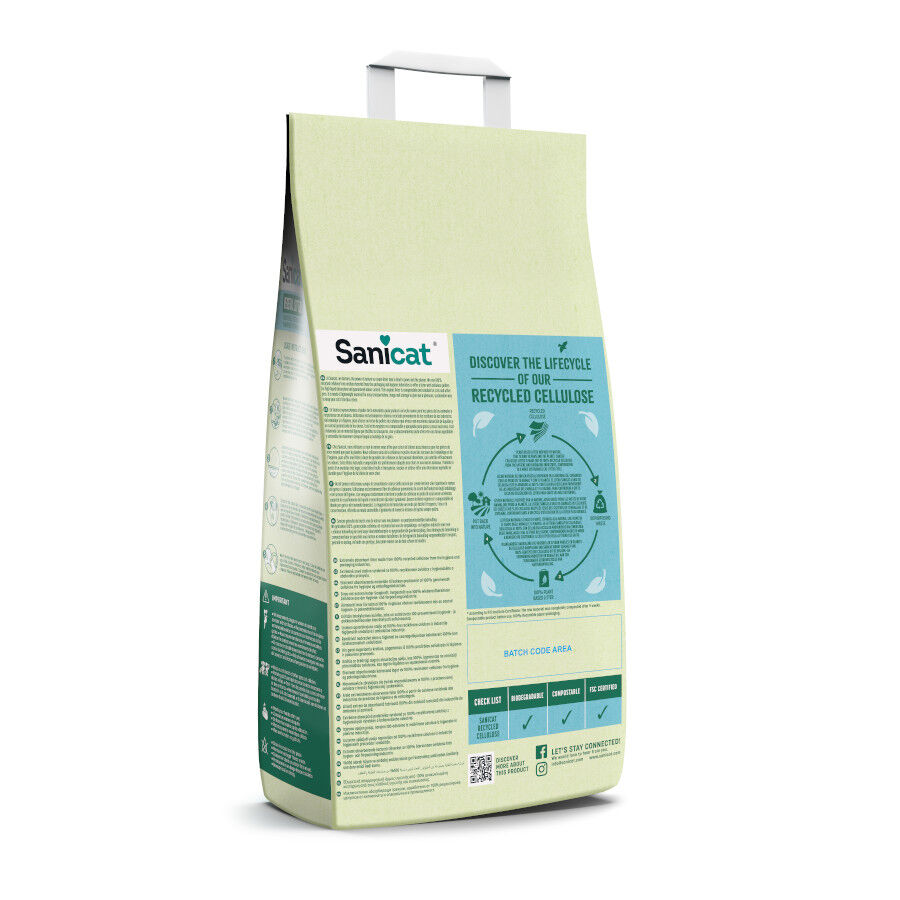 10 L Sanicat Recycled Cellulose Lecho Natural para gatos, , large Imagen numero 2