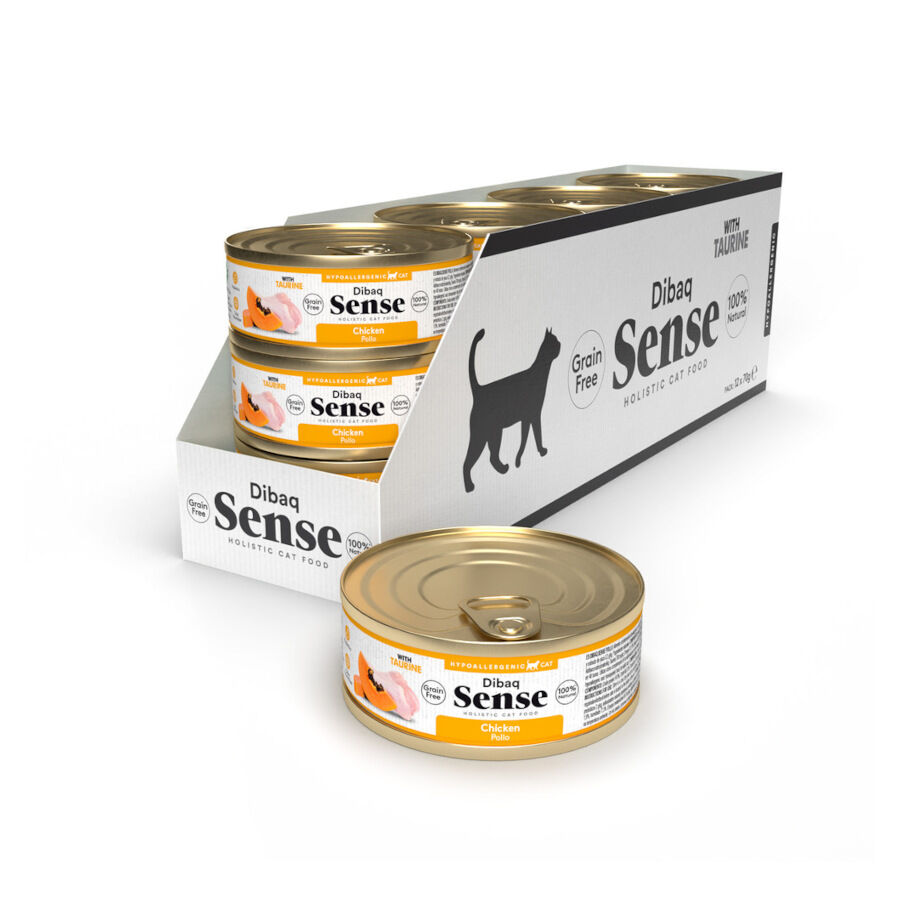 70 g Dibaq Sense Hypoallergenic Grain Free Pollo con Papaya lata para gatos, , large indicador imagen numero 2