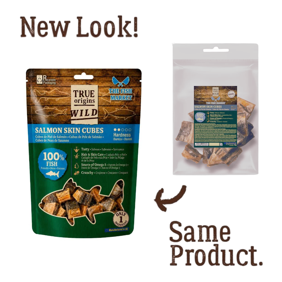 True Origins Cubos Piel de Salm&oacute;n Snack para perros