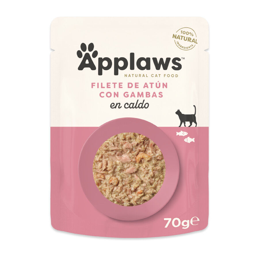 70 g Applaws At&uacute;n y Gambas sobre para gatos, , large indicador imagen numero 1