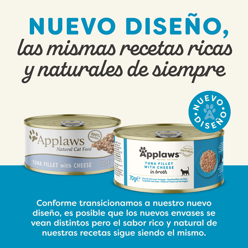 70 g Applaws At&uacute;n con Queso lata para gatos, , large indicador imagen numero 2