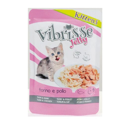 Croci Vibrisse Kitten At&uacute;n y Pollo en gelatina sobre para gatos