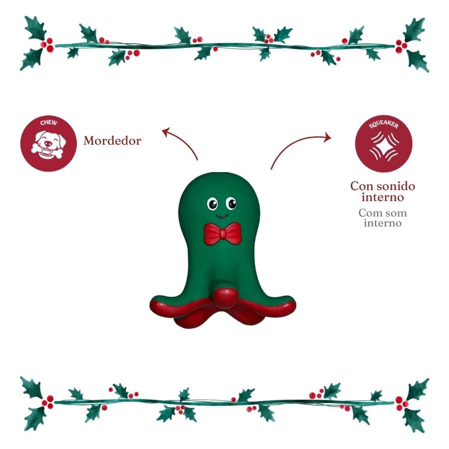 Wonder Christmas Pulpo L&aacute;tex Juguete para perros, , large Imagen numero 4