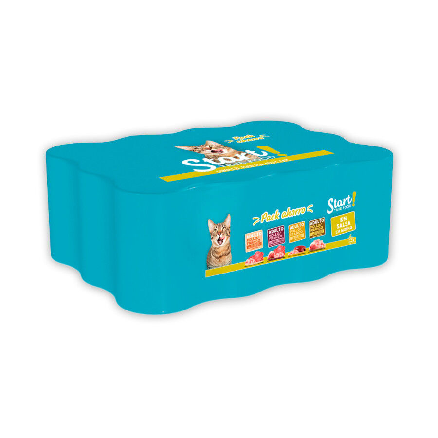 12 latas x 400 g Start Multipack de Carne en Salsa para Gatos, , large indicador imagen numero 1