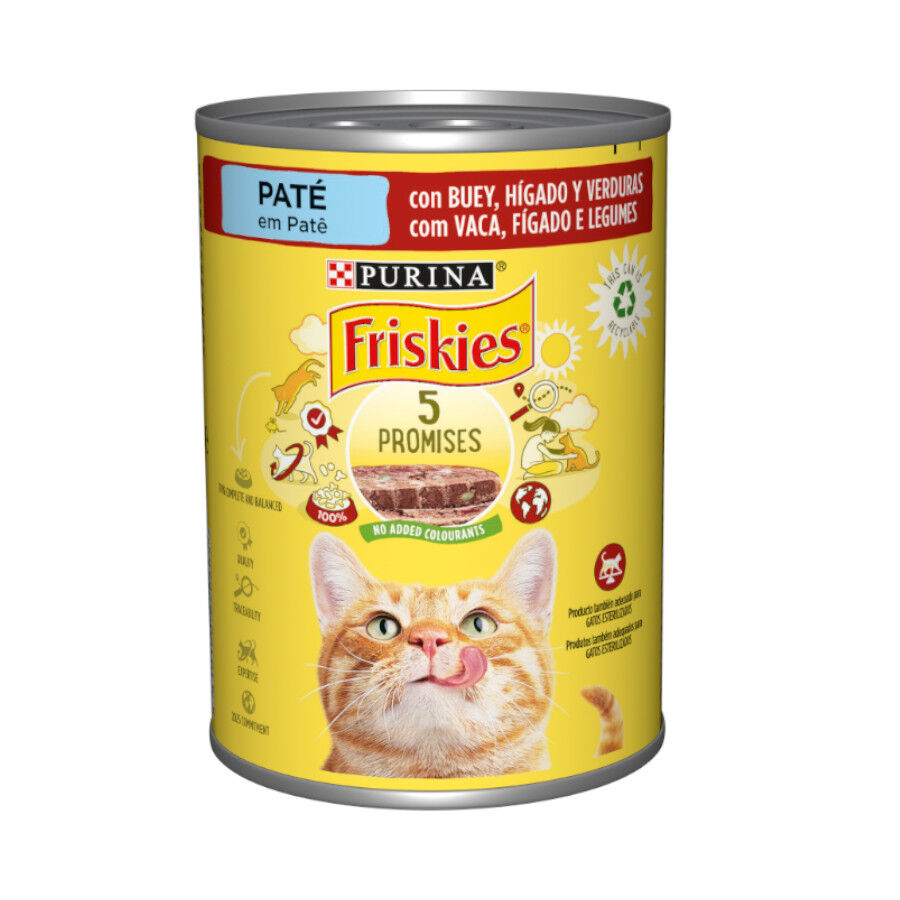 Friskies Adult Buey e h&iacute;gado en Pat&eacute; lata para gatos