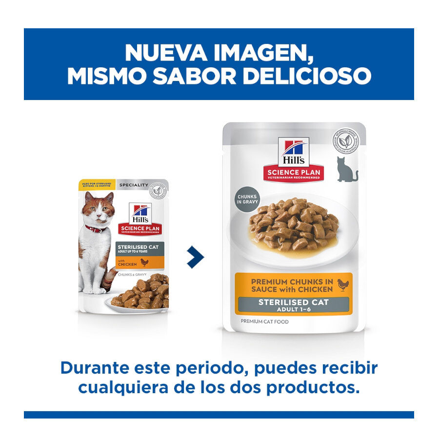 85 g Hill's Science Plan Sterilized Young Adult Pollo sobre para gatos, , large Imagen numero 2