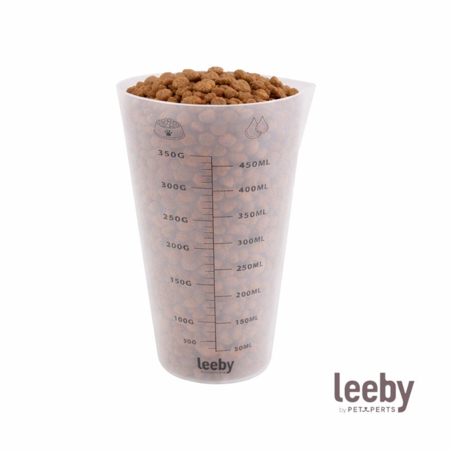 Leeby Taza Medidora Transparente para perros y gatos