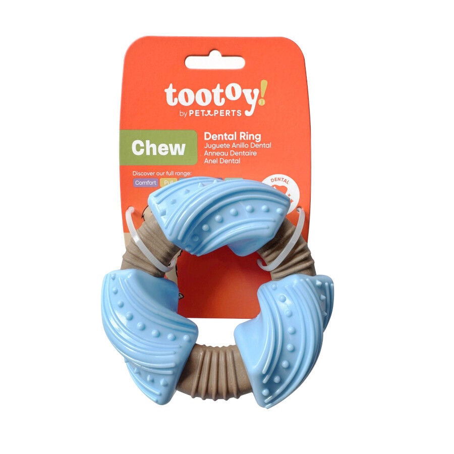 Tootoy! Anillo Mordedor Dental Azul y Marr&oacute;n para perros, , large Imagen numero 7