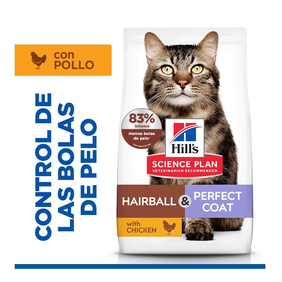 7 kg Hill's Science Plan Adult Hairball y Perfect Coat Pollo pienso para gatos, , large indicador imagen numero 2