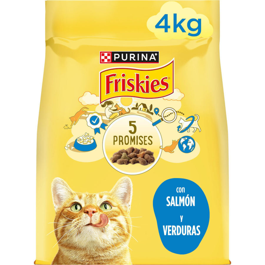 4 kg Purina Friskies Adult Pienso para gatos con salm&oacute;n y verduras, , large indicador imagen numero 2