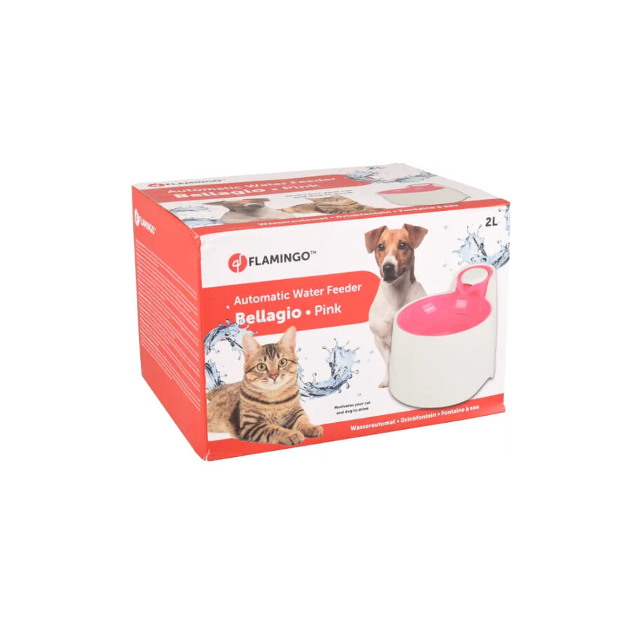 Flamingo Bellagio Bebedero Autom&aacute;tico Blanco y Rosa para perros y gatos, , large indicador imagen numero 3
