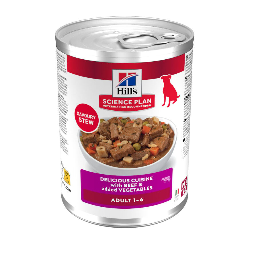 363 g Hill's Science Plan Adult Estofado con vacuno y verduras lata para perros, , large indicador imagen numero 1