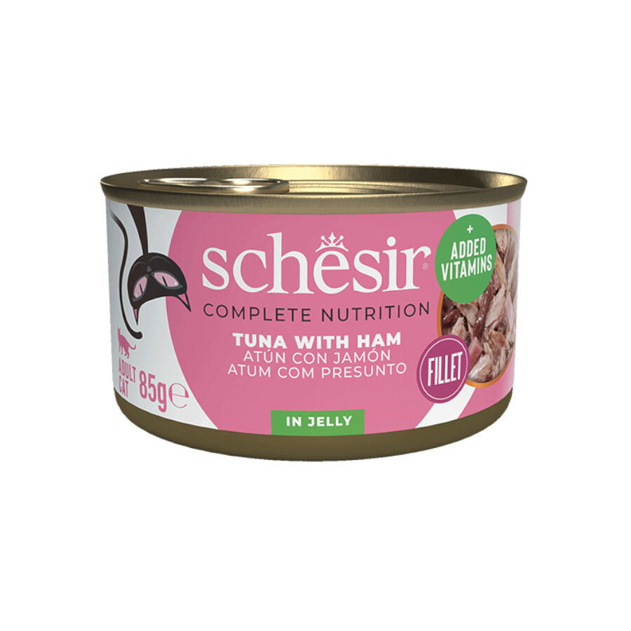 Schesir Adult At&uacute;n con Jam&oacute;n lata para gatos