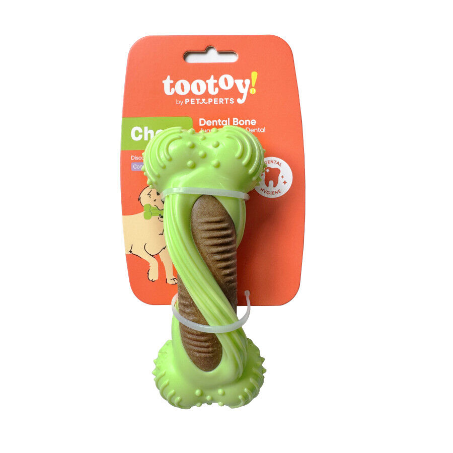 Tootoy! Hueso Mordedor Dental Verde y Marr&oacute;n para perros, , large indicador imagen numero 7