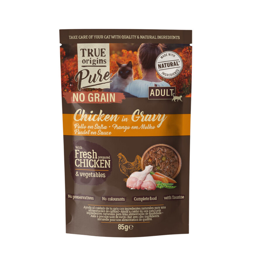85 g True Origins Pure No Grain Sobre con Pollo para gatos, , large Imagen numero 1