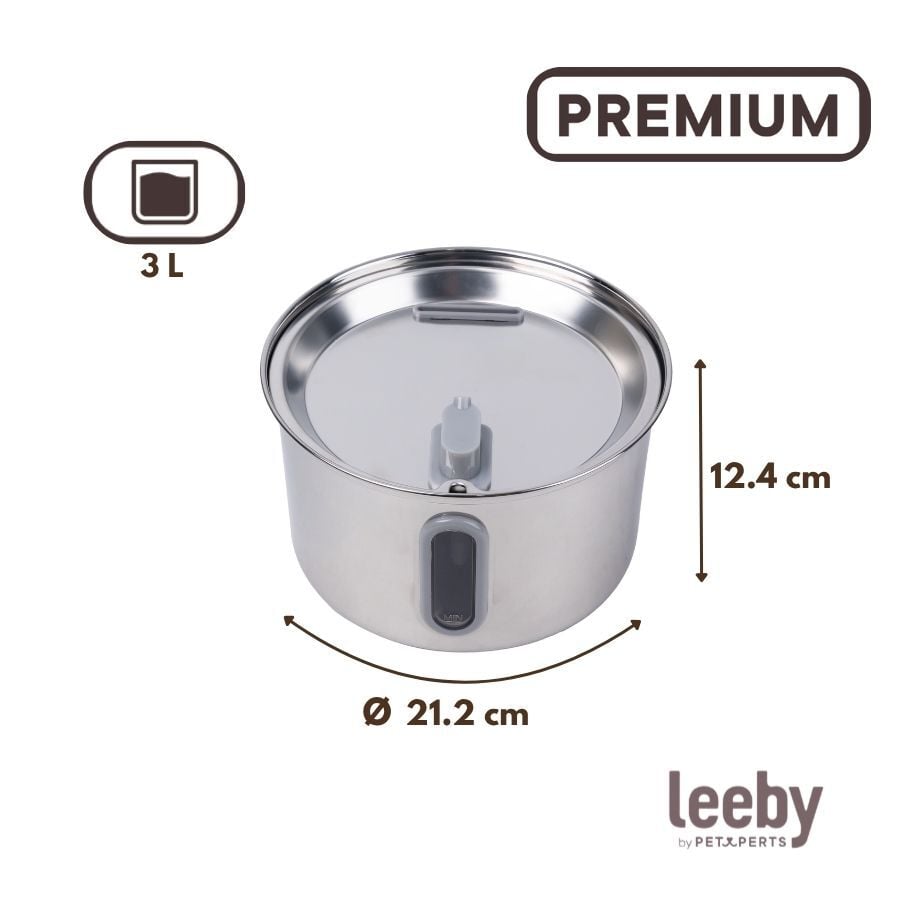 Leeby Fuente de Agua Acero Inoxidable para perros y gatos, , large indicador imagen numero 4
