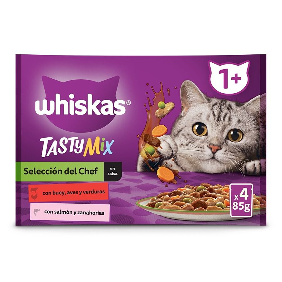 Whiskas Tasty Mix Selecci&oacute;n del Chef Salsa en Bolsita para gatos