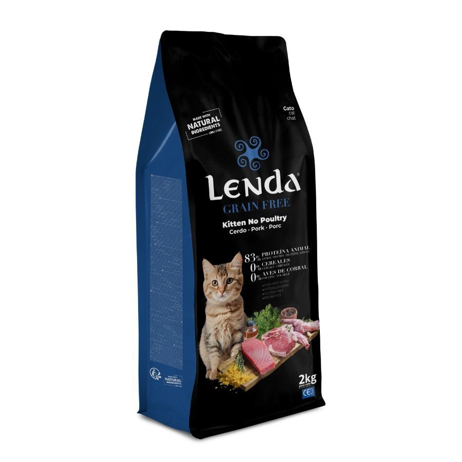 2 Kg Lenda Grain Free Conejo, Cerdo y At&uacute;n Kitten pienso para gatos, , large Imagen numero 1