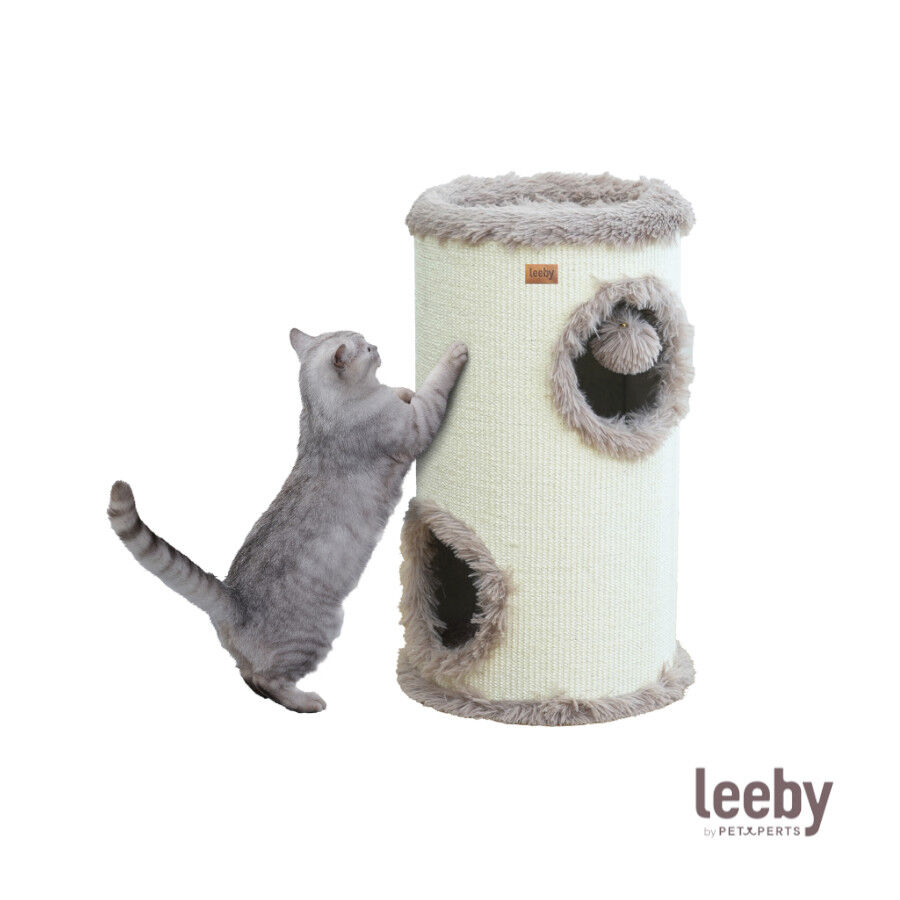 Leeby Bruno barril rascador con cama nido y juguete para gatos, , large Imagen numero 2