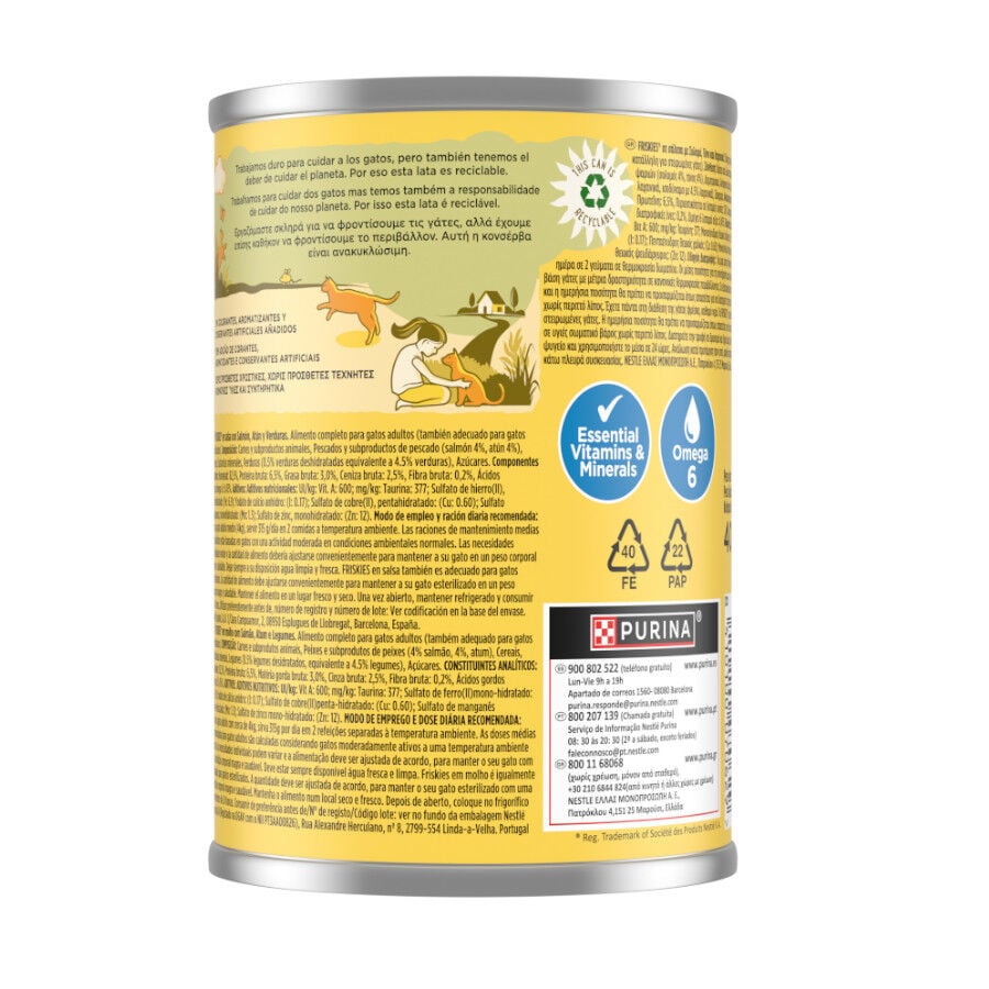 400 g Friskies Adult Salm&oacute;n y At&uacute;n en Salsa lata para gatos, , large indicador imagen numero 2