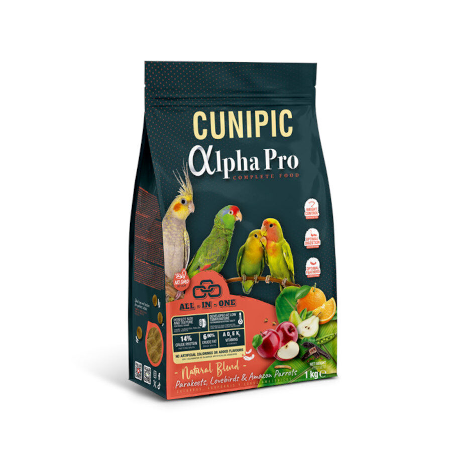 1 kg Cunipic Alpha Pro Medium Sized Birds Natural Blend pienso para p&aacute;jaros, , large indicador imagen numero 1