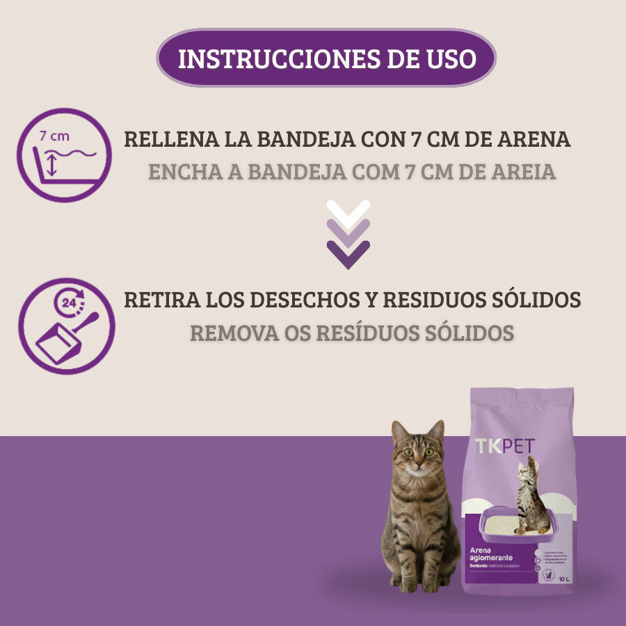 10 L TK-Pet Arena Aglomerante Bentonita y Lavanda para gatos, , large indicador imagen numero 4