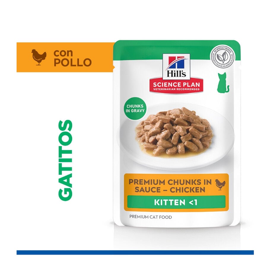 85 g Hill's Science Plan Kitten Pollo sobre en salsa para gatitos, , large indicador imagen numero 3