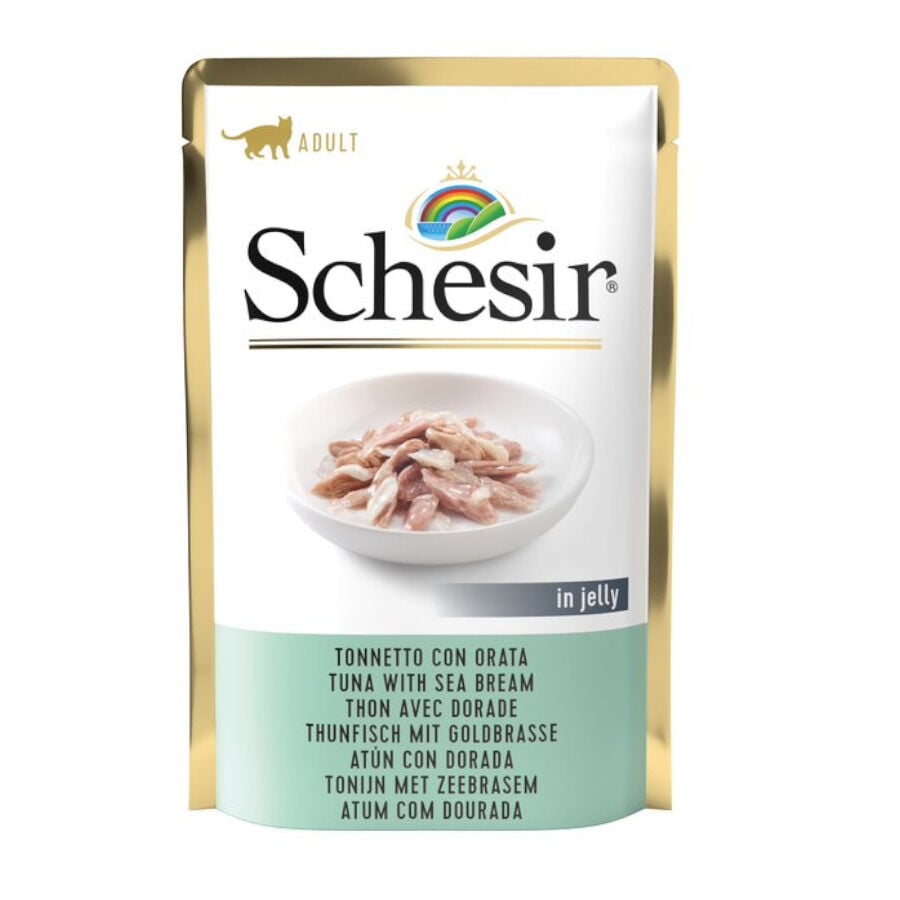 85 g Schesir Adult At&uacute;n y Dorada sobre para gatos, , large indicador imagen numero 1