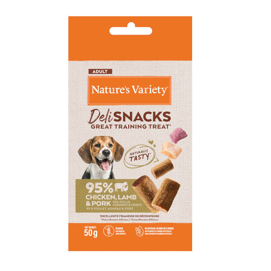 50 g Nature's Variety Bocaditos Deli Snacks Adult Pollo, Cordero y Cerdo para perros, , large Imagen numero 1