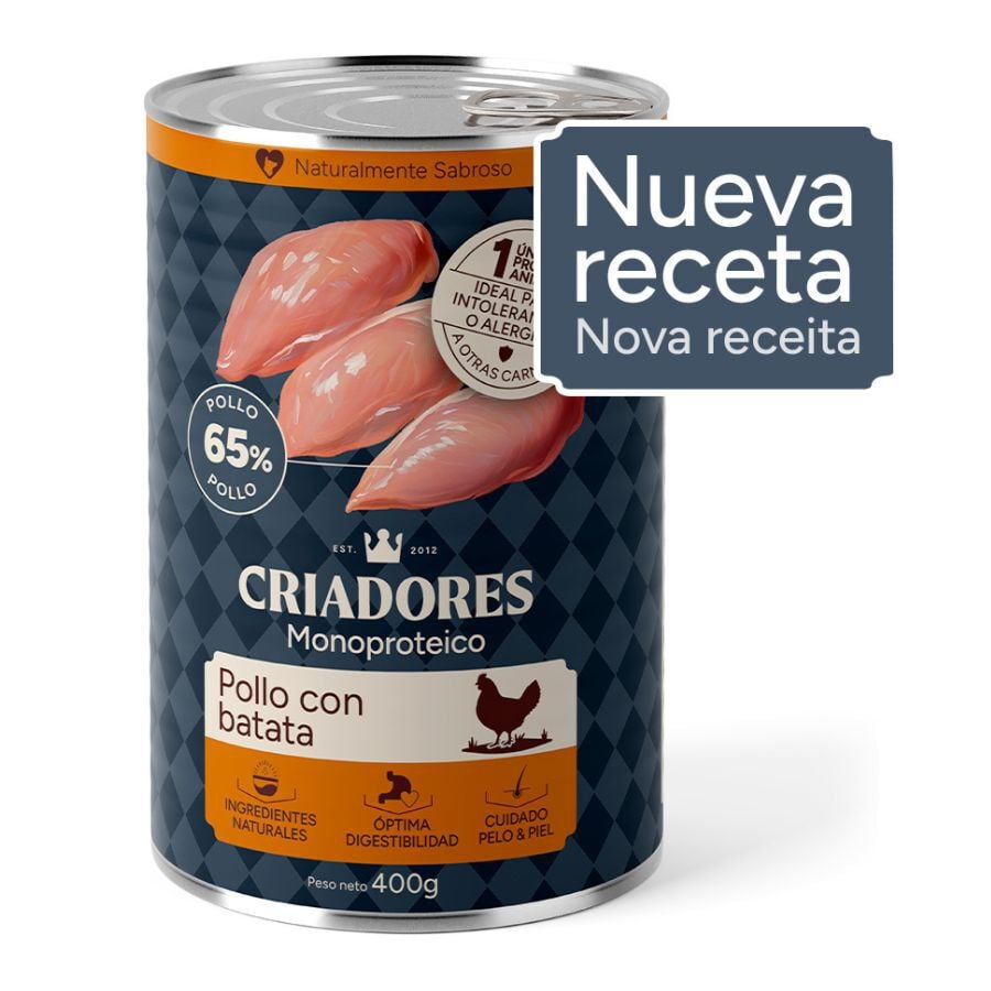 Criadores Monoproteico Pollo con Batata Lata para perros