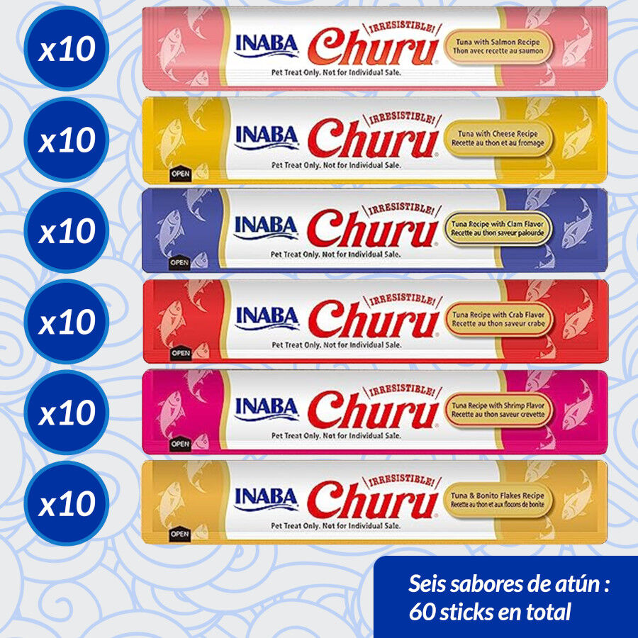 60 sobres x 14 g Churu Variedades de At&uacute;n Snack L&iacute;quido para gatos, , large indicador imagen numero 7