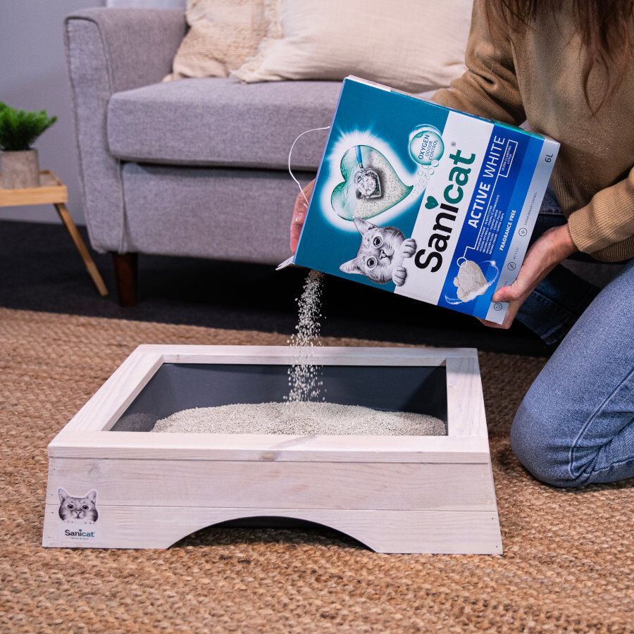 20 L Sanicat Clumping White Arena Blanca Aglomerante sin perfume para gatos, , large Imagen numero 5