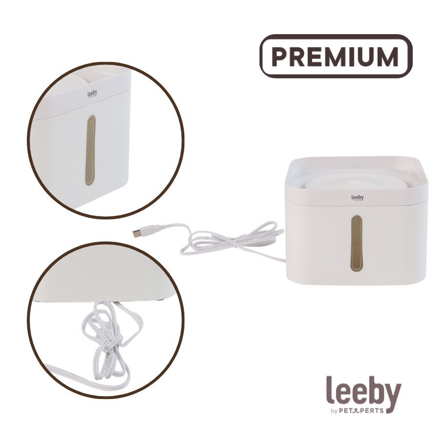 Leeby Fuente de Agua Blanco para gatos, , large indicador imagen numero 3