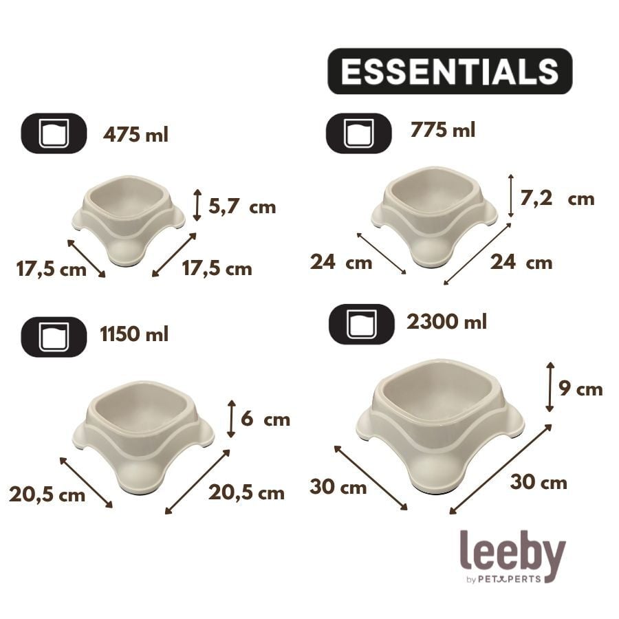Leeby Comedero Pl&aacute;stico Taupe para perros, , large indicador imagen numero 4