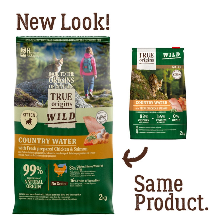 True Origins Wild Kitten Country Water Pollo y Salm&oacute;n pienso