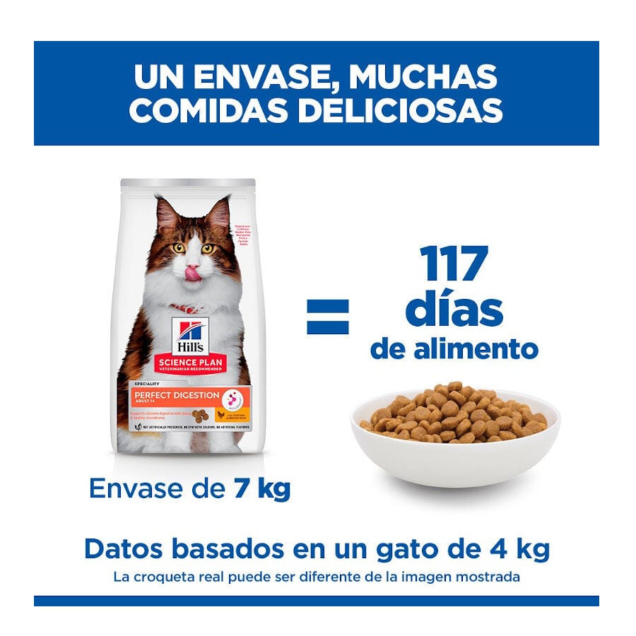 7 kg Hill's Science Plan Perfect Digestion Adult Pollo Pienso para gatos, , large indicador imagen numero 7