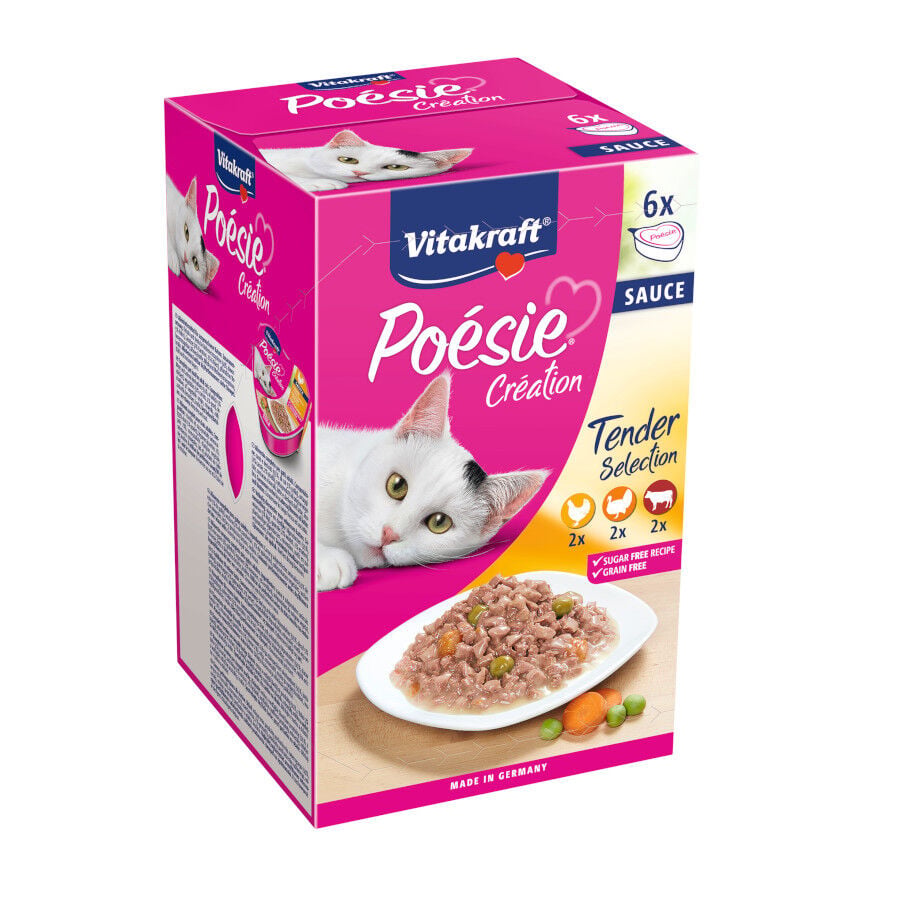 6 tarrinas x 85 g Vitakraft Po&eacute;sie Carne tarrinas en salsa para gatos, , large Imagen numero 1