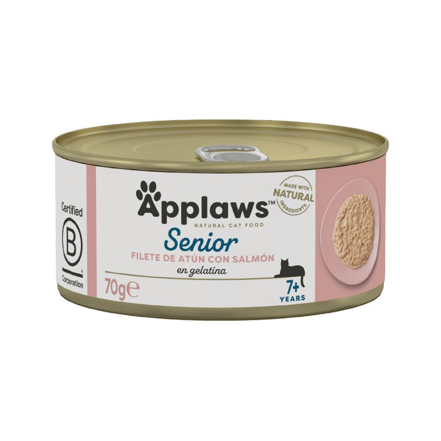 70 g Applaws Senior At&uacute;n y Salm&oacute;n lata en gelatina para gatos, , large indicador imagen numero 1