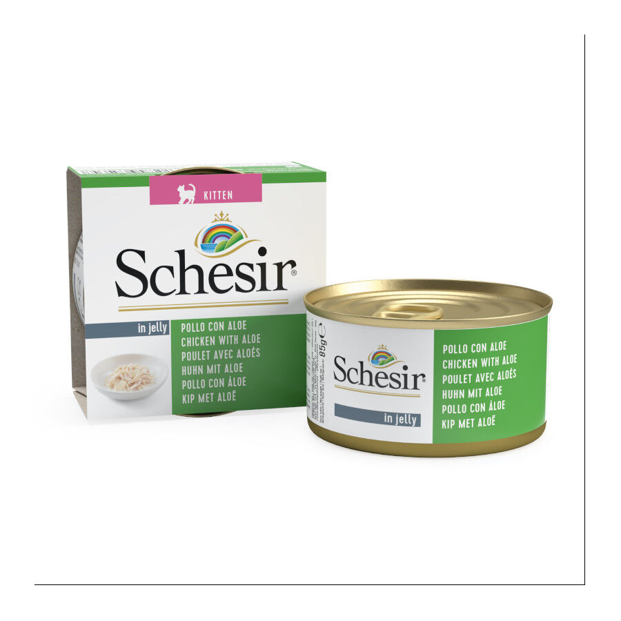 85 g Schesir Kitten pollo con aloe latas para gatos&nbsp;, , large indicador imagen numero 1