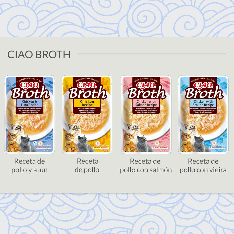 40 g Churu Broth Sopa de Pollo con Salm&oacute;n sobre para gatos, , large Imagen numero 4